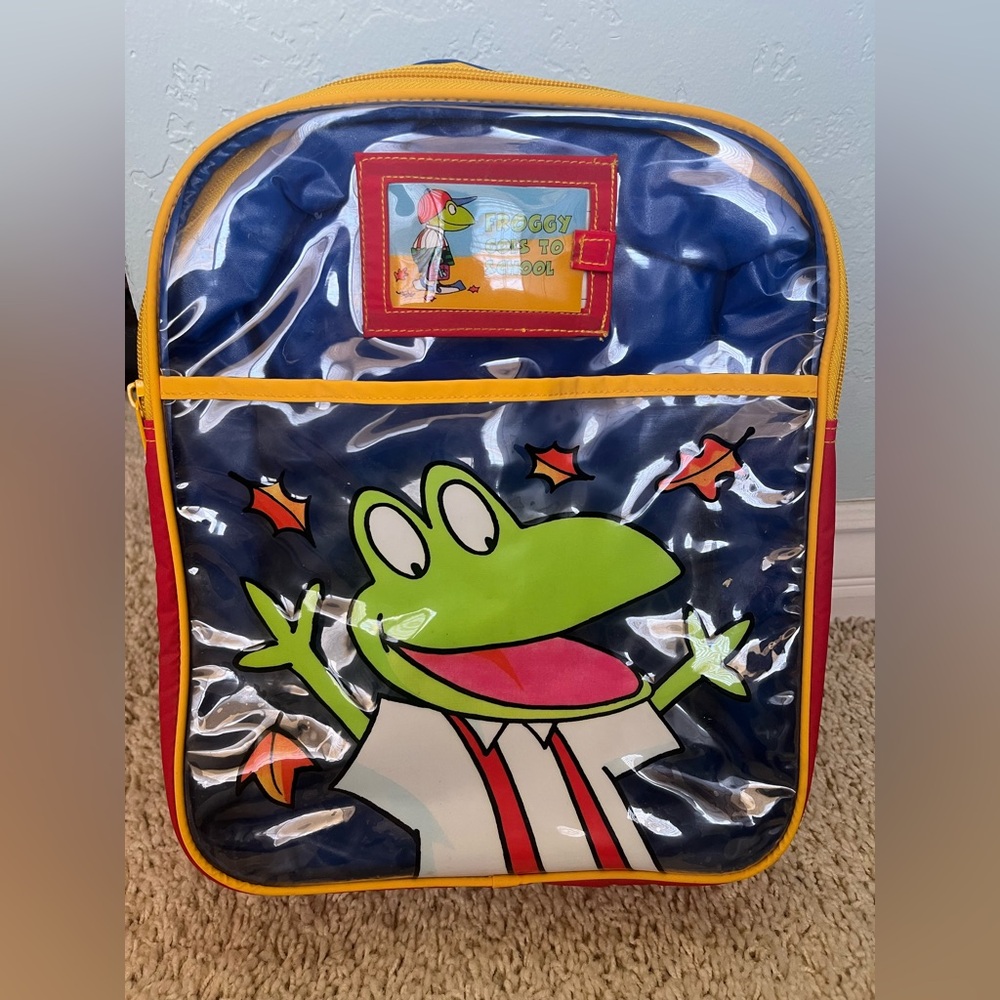 RARE Vintage Froggy Goes To School children’s backpack Jonathan London books